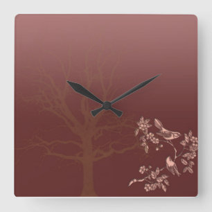 Asian Beauty Square Wall Clock