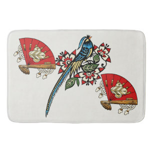 Asian Bird Deco Bath Mat