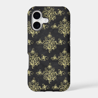Asian Black and Gold Glitter Florish iPhone