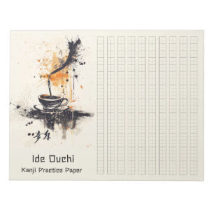 Asian Brush Coffee Art Kanji Practice Paper 4 Notepad