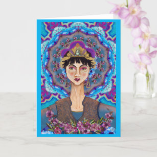 Asian Buddhist Goddess Empress Luz Blank Card