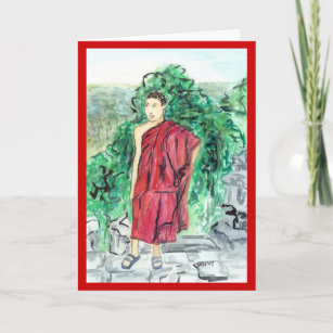Asian Buddhist Monk Greeting Card or Note Cards