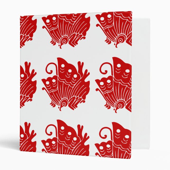 Asian Butterfly Japanese Kamon Design Binder (Front/Inside)