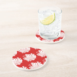 Asian Butterfly Japanese Kamon Design Coaster