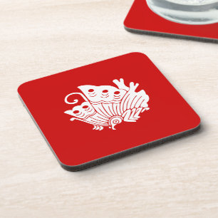 Asian Butterfly Japanese Kamon Design Coaster