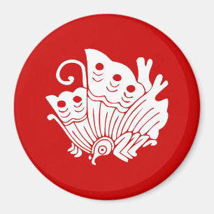 Asian Butterfly Japanese Kamon Design Magnet