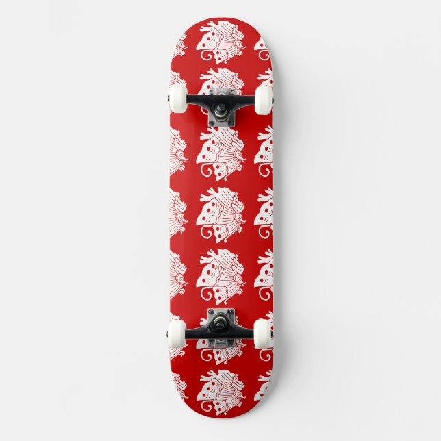 Asian Butterfly Japanese Kamon Design Skateboard (Front)