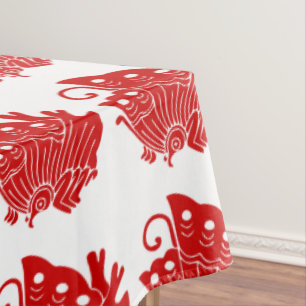 Asian Butterfly Japanese Kamon Design Tablecloth