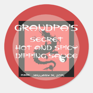 Asian Canning lid cover - sized for a 2.5 inch lid Classic Round Sticker