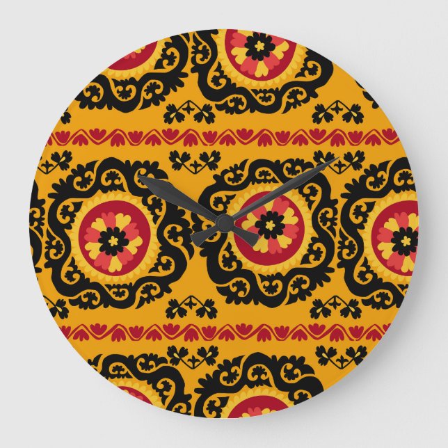 Asian Carpet Suzanne: Traditional Embroidery Large Clock (Front)