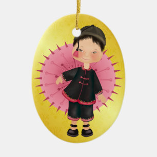 Asian Child - SRF Ceramic Ornament
