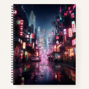 Asian Cyberpunk City Notebook