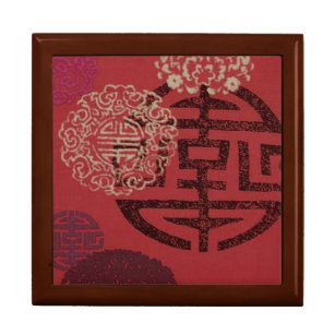 Asian designs in red gift box