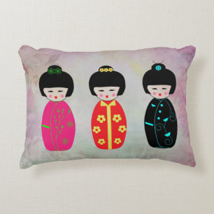 Asian Dolls Decorative Pillow