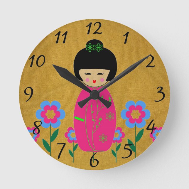 Asian Dolls Round Clock (Front)