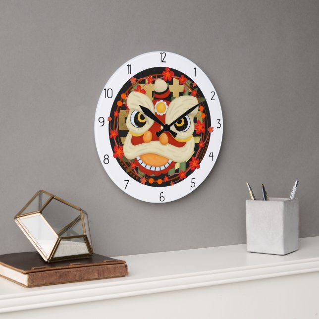 asian dragon large clock (Office)