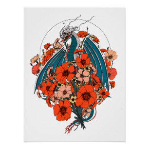 Asian Dragon Logo Poster