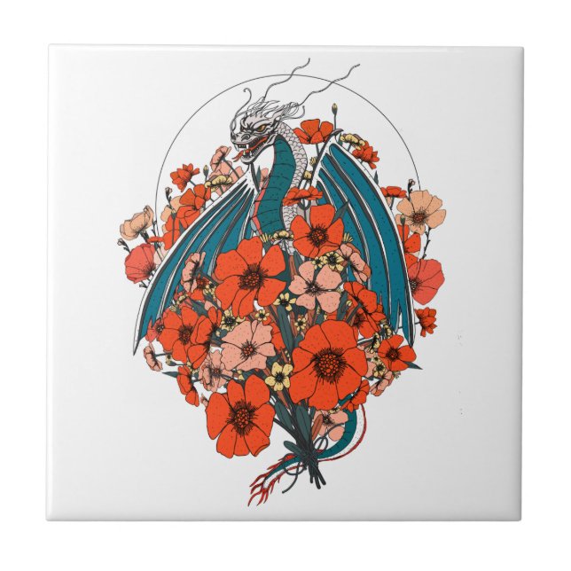 Asian Dragon Logo Tile (Front)