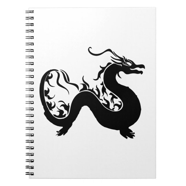 Asian Dragon Silhouette Notebook (Front)