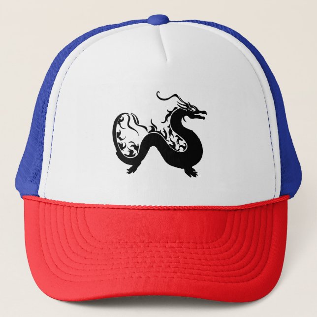 Asian Dragon Silhouette Trucker Hat (Front)