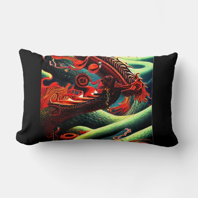 ASIAN DRAGON THROW PILLOW (Front)