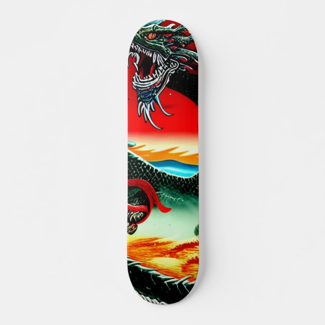 ASIAN DRAGON   THROW PILLOW SKATEBOARD (Front)
