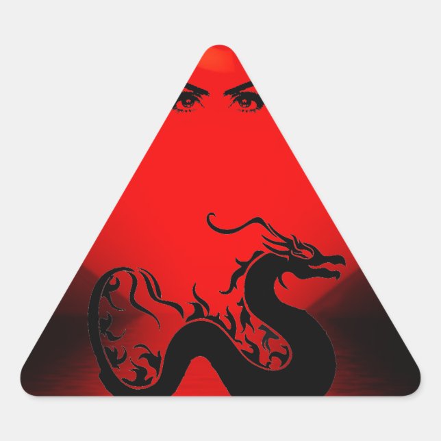 Asian Dragon Triangle Sticker (Front)