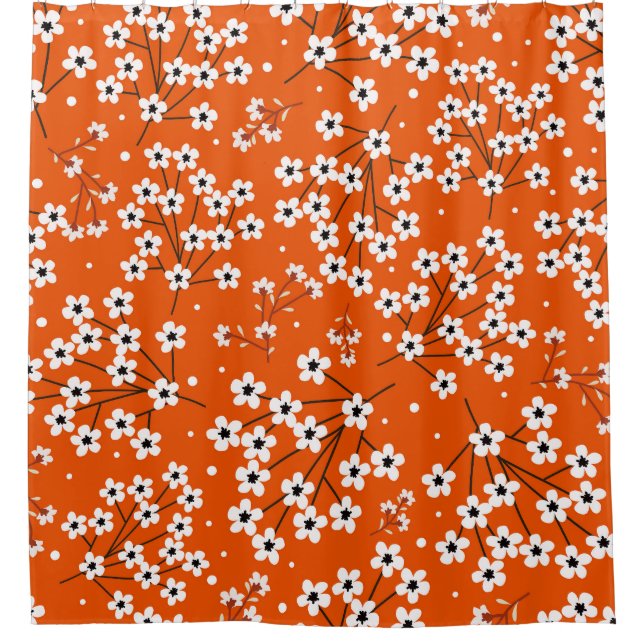 Asian Elegance: Red Floral Seamless Print (Front)