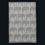 Asian Elephant Silhouettes Pattern Kitchen Towel<br><div class="desc">Elephant Silhouettes Kitchen Towel</div>