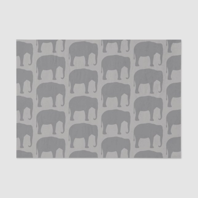 Asian Elephant Silhouettes Pattern Tissue Paper (Front)