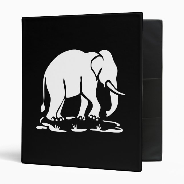 Asian Elephants Ahead Thai Elephant Trekking Sign Binder (Front/Inside)