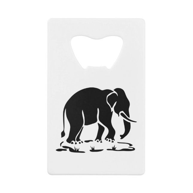 Asian Elephants Ahead Thai Elephant Trekking Sign Credit Card Bottle Opener (Front)
