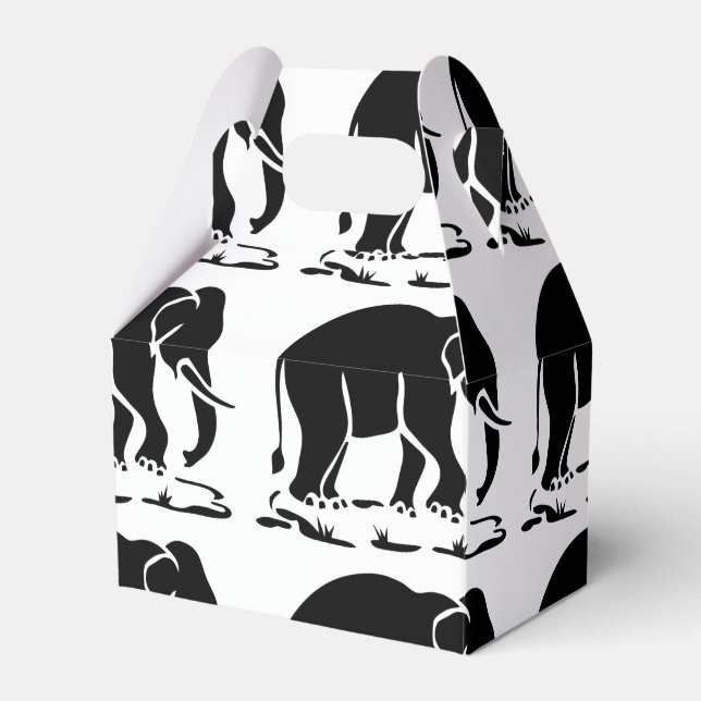Asian Elephants Ahead Thai Elephant Trekking Sign Favor Box (Front Side)