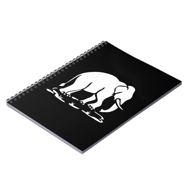 Asian Elephants Ahead Thai Elephant Trekking Sign Notebook (Left Side)
