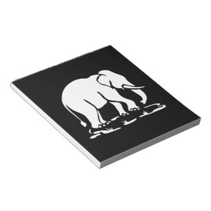 Asian Elephants Ahead Thai Elephant Trekking Sign Notepad
