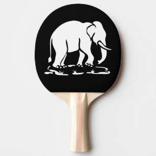 Asian Elephants Ahead Thai Elephant Trekking Sign Ping Pong Paddle