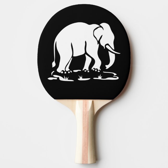 Asian Elephants Ahead Thai Elephant Trekking Sign Ping Pong Paddle (Front)