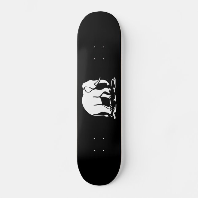 Asian Elephants Ahead Thai Elephant Trekking Sign Skateboard (Front)