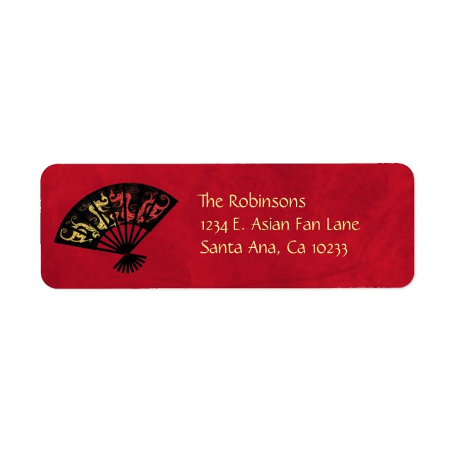 Asian Fan Return Label Stickers (Front)