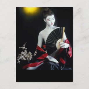 Asian Fashion Girl avec / Fan carte postale Poupée