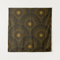 Asian feathers: gold-black seamless.