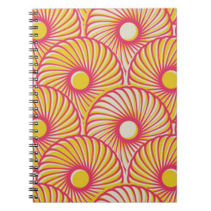 Asian feathers, orange-red scales, seamless. notebook
