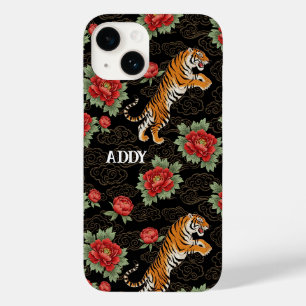 Asian Floral Tiger Maximalist Unique Custom Name Case-Mate iPhone 14 Case