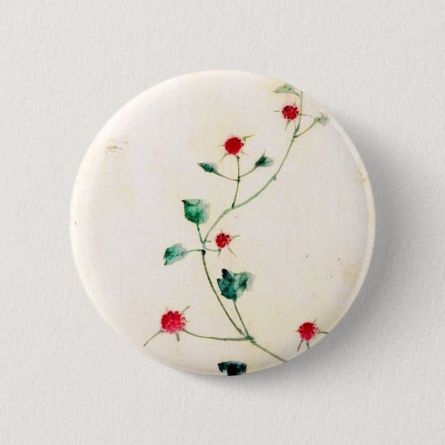 Asian Flower 2 Inch Round Button (Front)