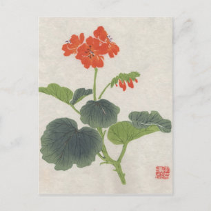 Asian Flower Blossoms Vintage Postcard