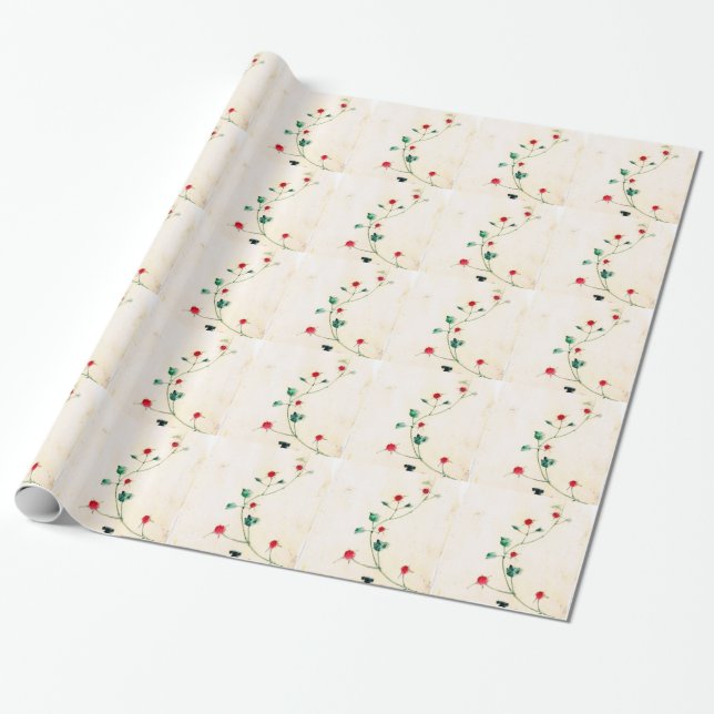 Asian Flower Wrapping Paper (Unrolled)
