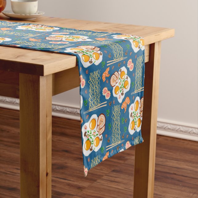 Asian Food Inspired with Noodles & Narutomaki  Short Table Runner (In Situ)
