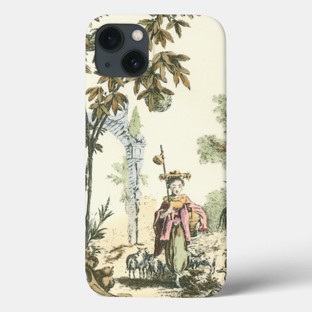 Asian Garden with Woman and Animals Case-Mate iPhone Case (Back)