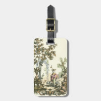 Asian Garden with Woman and Animals