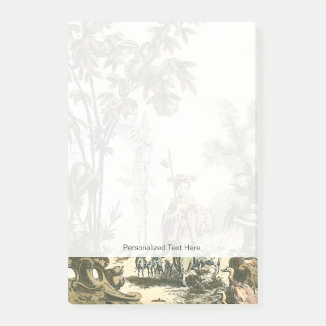 Asian Garden with Woman and Animals Post-it Notes (Front)